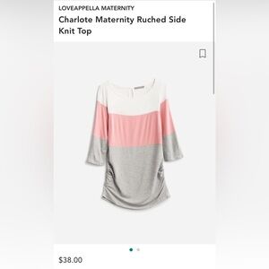 Loveapella Maternity Charlote Ruched Side Knit Top
